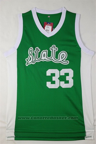 Maglia NCAA Michigan State Spartans Magic Johnson #33 Retro Verde